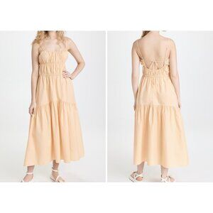 Vince Ruched Tie Back Cami Dress Peach ( M )